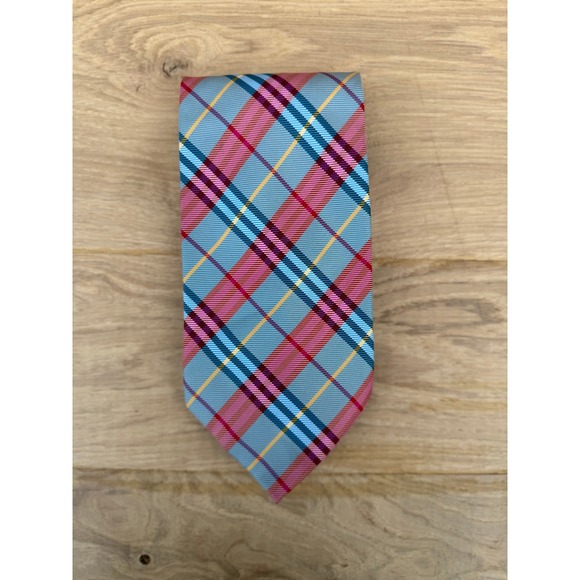 Burberry Silk Necktie Plaid Pattern Business Casual‎ Career - Picture 1 of 7